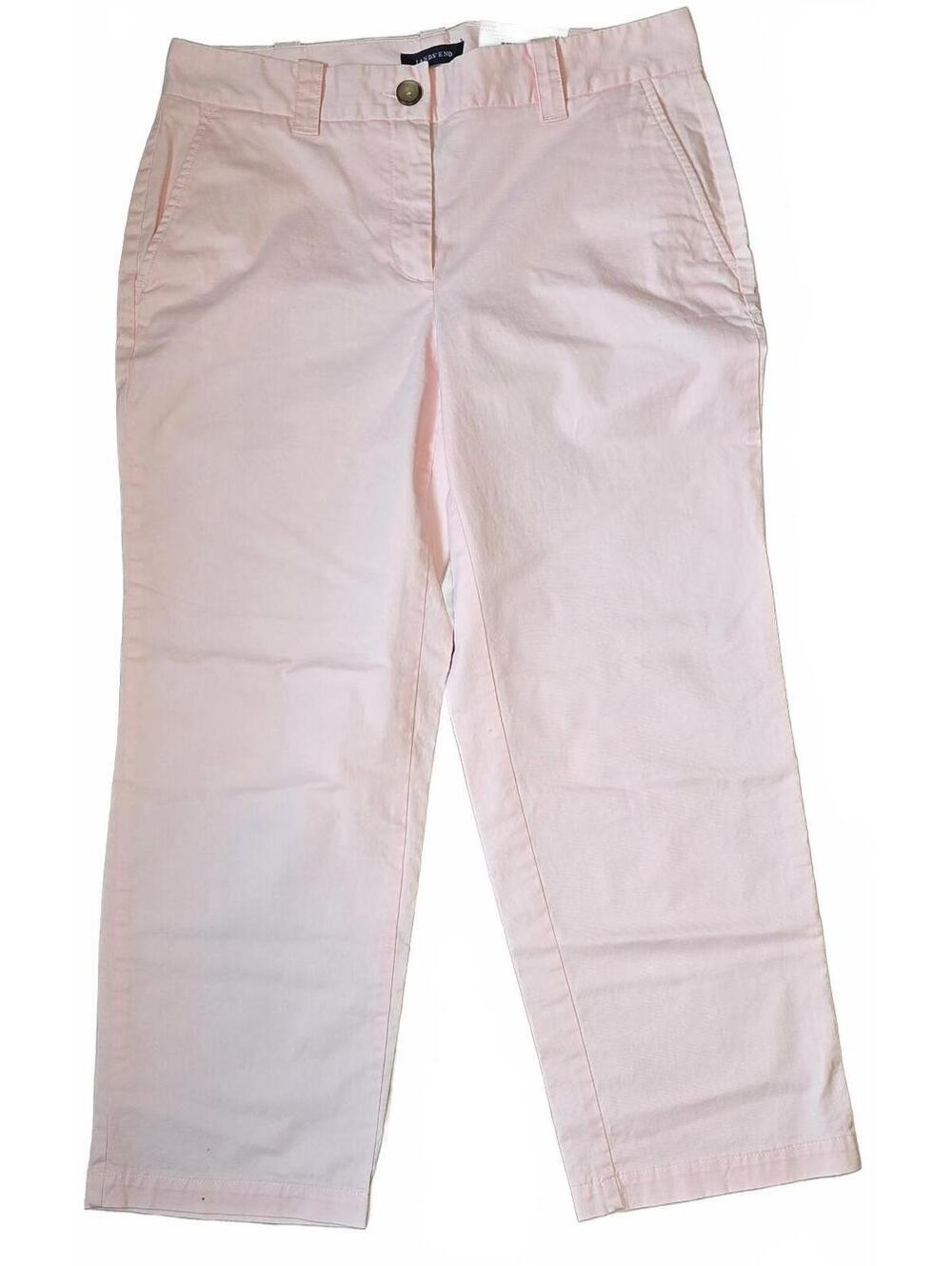 Lands' End Fit 2 Pearl Pink WR Stretch Chino Crop Pants Size 4